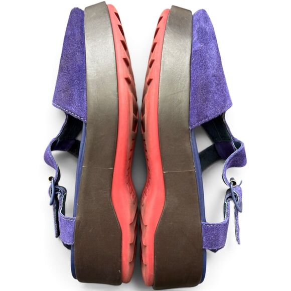 Camper Shoes - camper dessa purple suede platform wedge peep toe sandals slingback eu 40 us 9.5